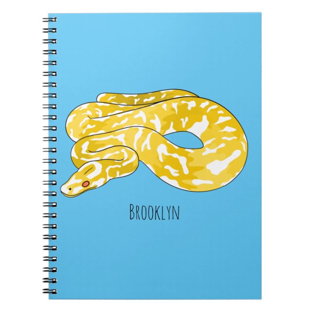 Caderno Espiral Ilustração de cobra de pitão birmanês (Frente)