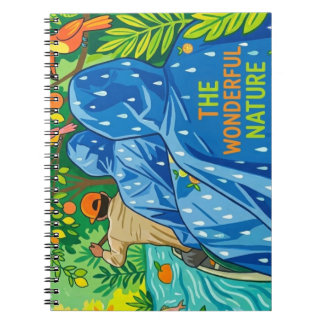 Caderno Espiral Ilustração de Cruzeiro de Barco na Floresta Tropic
