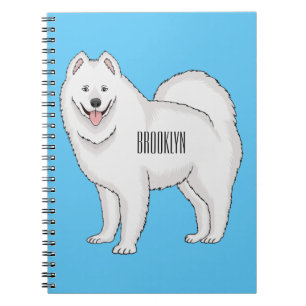 Caderno Espiral Ilustração de desenho animado com cão Samoyed