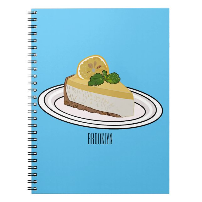 Caderno Espiral Ilustração de desenho animado com queijo limão (Frente)