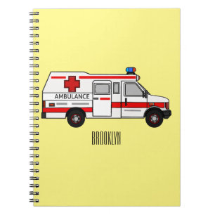 Caderno Espiral Ilustração de desenho animado de Ambulância