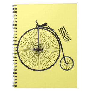 Caderno Espiral Ilustração de desenho animado de bicicleta de alta