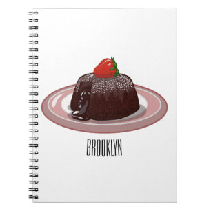 Caderno Espiral Ilustração de desenho animado de bolo de lava de c