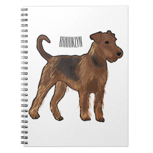 Caderno Espiral Ilustração de desenho animado de cão Airedale terr