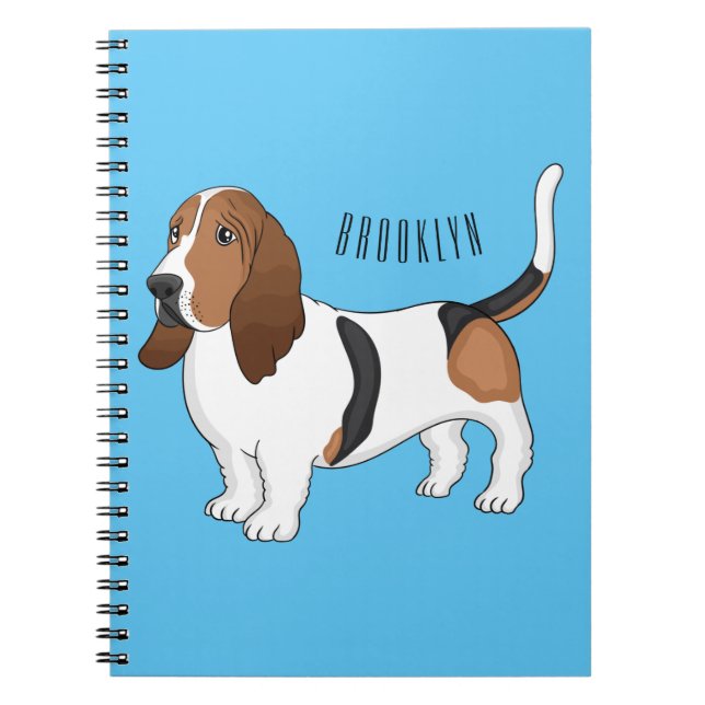 Caderno Espiral Ilustração de desenho animado de cão de cão de cão (Frente)