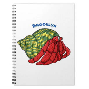 Caderno Espiral Ilustração de desenho animado de caranguejo-ermitã