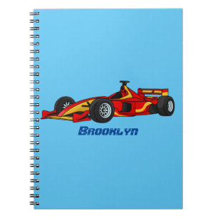 Caderno Espiral Ilustração de desenho animado de carros de alta 