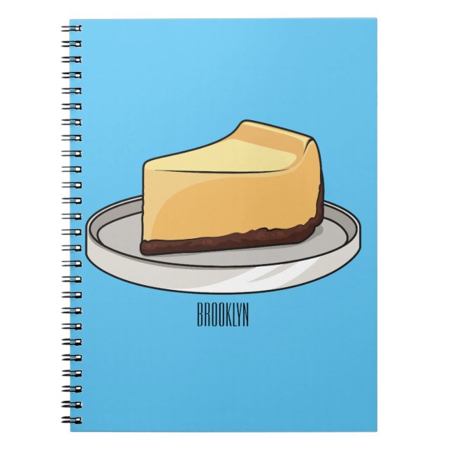 Caderno Espiral Ilustração de desenho animado de Cheesecake (Frente)