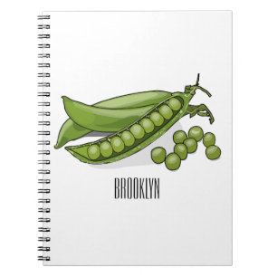 Caderno Espiral Ilustração de desenho animado de ervilha
