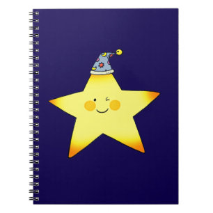 Caderno Espiral Ilustração de desenho animado de estrela sonolenta