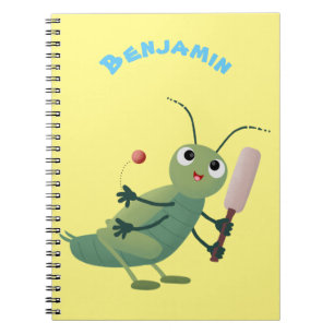 Caderno Espiral Ilustração de desenho animado de insetos de críque