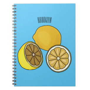 Caderno Espiral Ilustração de desenho animado de limão