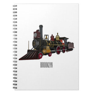 Caderno Espiral Ilustração de desenho animado de locomotiva a vapo