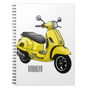 Caderno Espiral Ilustração de desenho animado de motocicleta