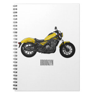 Caderno Espiral Ilustração de desenho animado de motociclo cruzado
