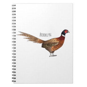 Caderno Espiral Ilustração de desenho animado de pheasant de pesco