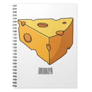 Caderno Espiral Ilustração de desenho animado de queijo