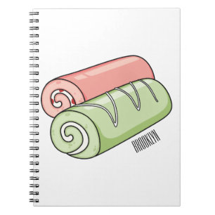 Caderno Espiral Ilustração de desenho animado de rolo/rolo