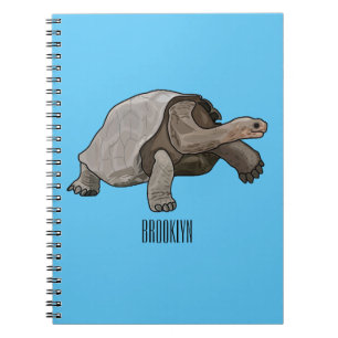 Caderno Espiral Ilustração de desenho animado de tartaruga de Galá