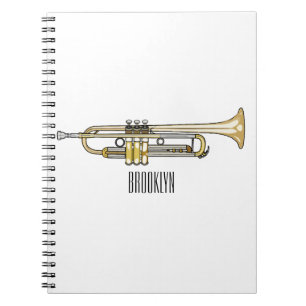Caderno Espiral Ilustração de desenho animado de trompete