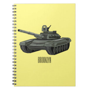 Caderno Espiral Ilustração de desenho animado do Tanque