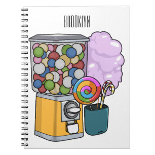 Caderno Espiral Ilustração de desenho animado doce
