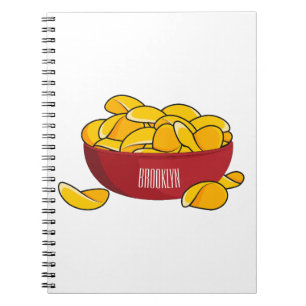 Caderno Espiral Ilustração de desenho animado em chip de batata