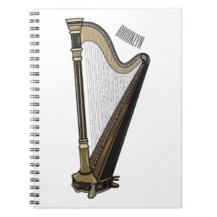 Caderno Espiral Ilustração de desenho animado Harp