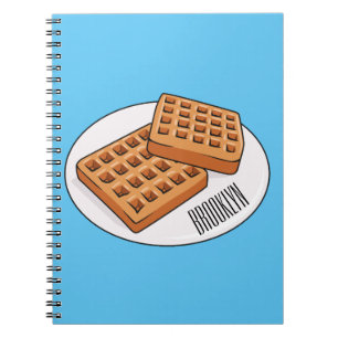 Caderno Espiral Ilustração de desenho animado Waffle