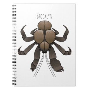 Caderno Espiral Ilustração de desenho de caranguejo de coco