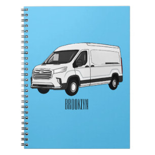 Caderno Espiral Ilustração de desenho de carrinha de entrega