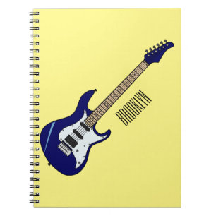 Caderno Espiral Ilustração de desenho de guitarra elétrica