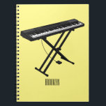 Caderno Espiral Ilustração de desenho de piano de teclado<br><div class="desc">Ilustração de desenho de piano de teclado</div>