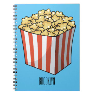 Caderno Espiral Ilustração de desenho de pipoca