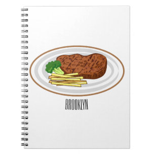 Caderno Espiral Ilustração de desenho em bife