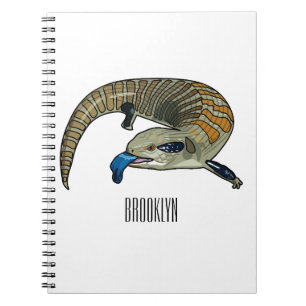 Caderno Espiral Ilustração de desenho em tons azuis