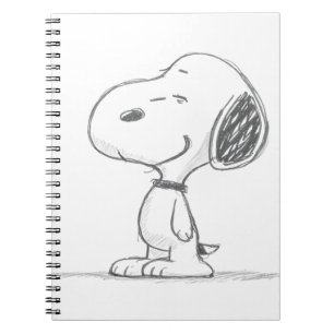 Caderno Espiral Ilustração de Esboço Minimalista de Cachorro Beagl