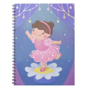 Caderno Espiral Ilustração de Fantasia do Sonho da Bailarina