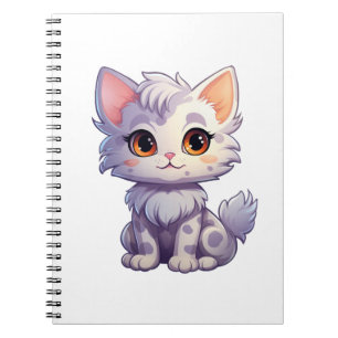 Caderno Espiral Ilustração de gato animado