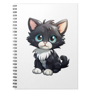 Caderno Espiral Ilustração de gato animado