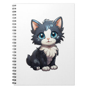 Caderno Espiral Ilustração de gato animado