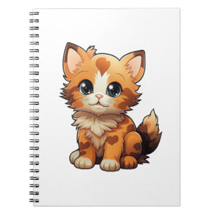 Caderno Espiral Ilustração de gato animado