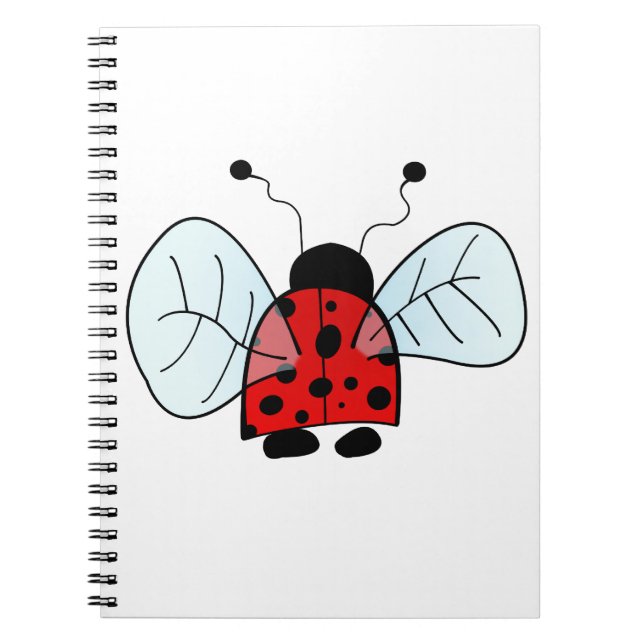 Caderno Espiral Ilustração de Joaninha Fofa (Frente)