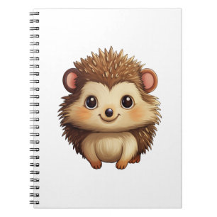 Caderno Espiral Ilustração de ouriço de desenho animado