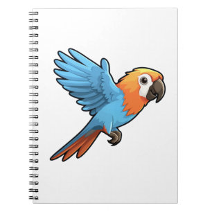 Caderno Espiral Ilustração de papagaio de desenho animado