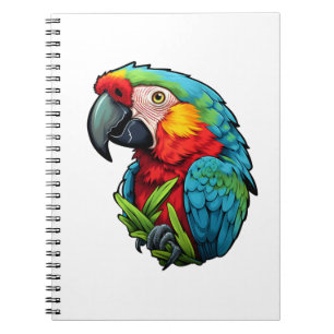 Caderno Espiral Ilustração de papagaio de desenho animado