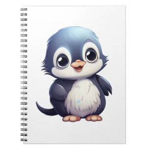 Caderno Espiral Ilustração de pinguim de desenho animado