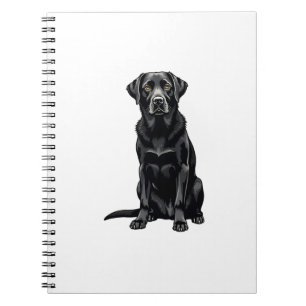 Caderno Espiral Ilustração de retrato de cão Labrador Retriever pr