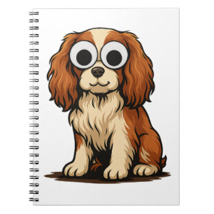 Caderno Espiral Ilustração de um adorável cachorrinho com olhos sa