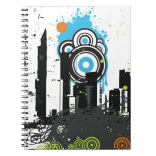 Caderno Espiral Ilustração de uma arquitectura da cidade suja